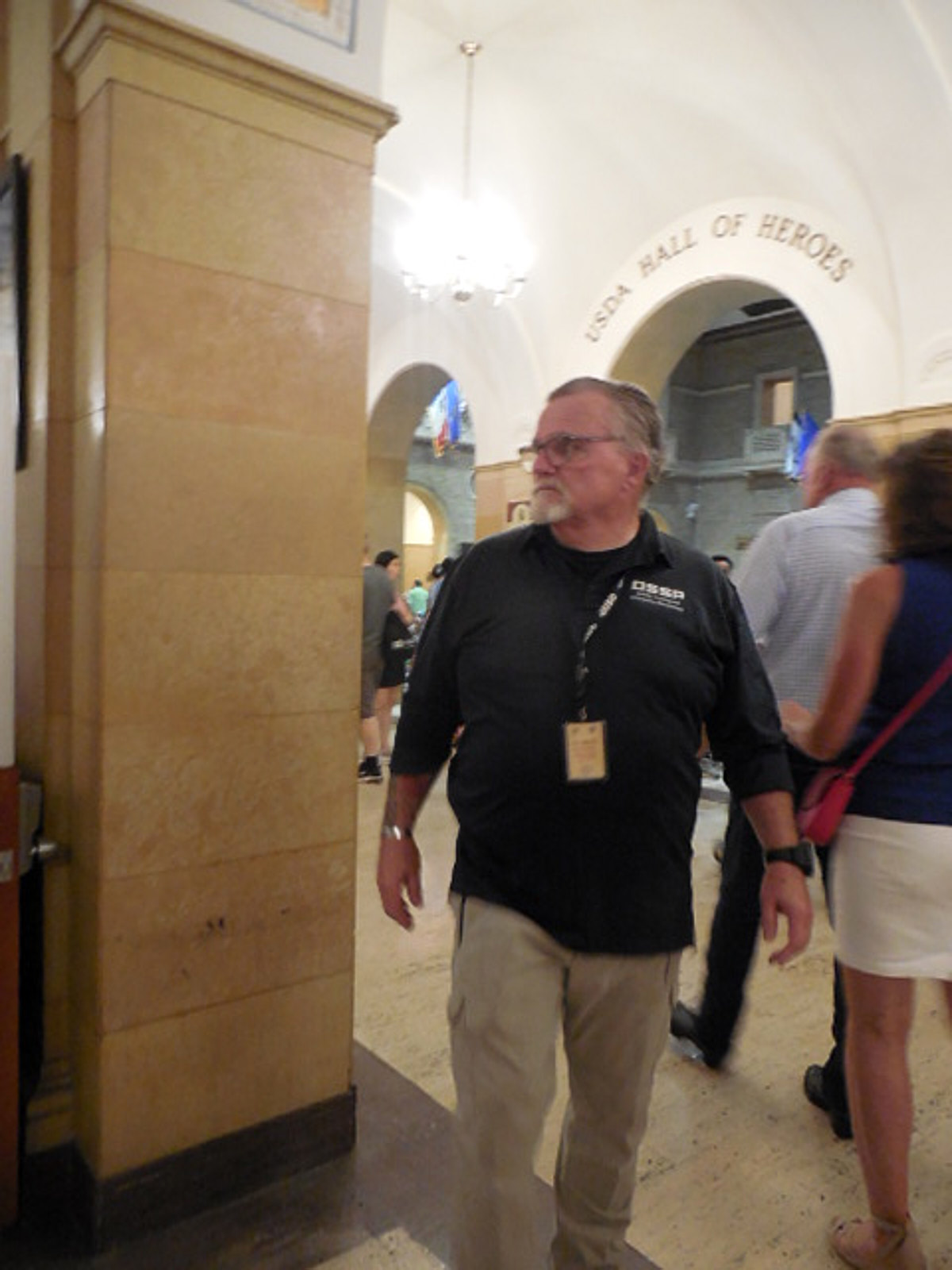 People inside the Hall of Heroes at the Department of Agriculture